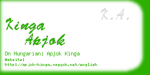 kinga apjok business card